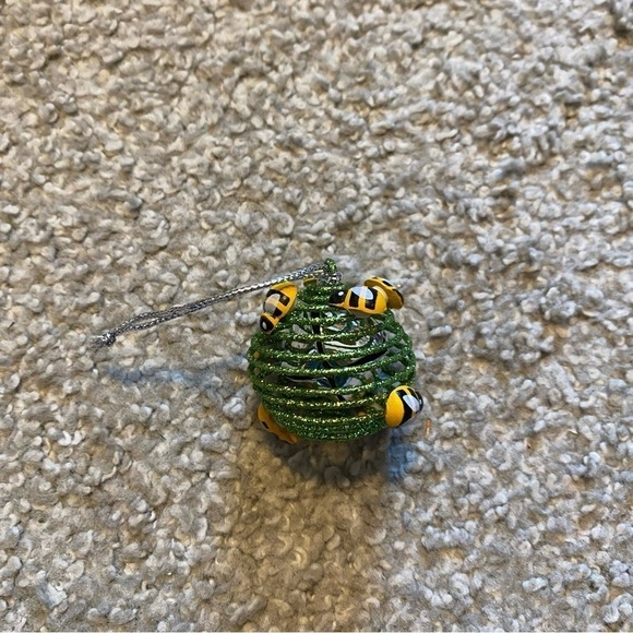 Bee Hive Bell Christmas Ornament Green Yellow Home Holiday Decor - Picture 3 of 4